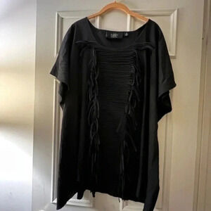 Dash by Kardashian..Black blouse with fringes.  Size 2x
